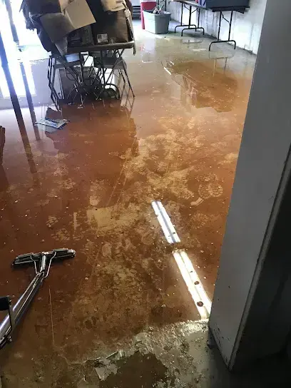 Extraction wand pulling standing water off a floor in Brentwood, TN